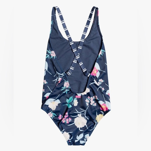 Roxy Girl Floral Kids Swimwear in Navy Blue Size 16 NWT - Picture 2 of 6